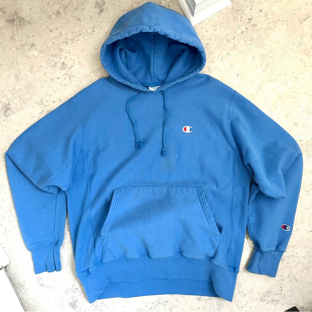 Champion reverse weave hoodie medium powder blue